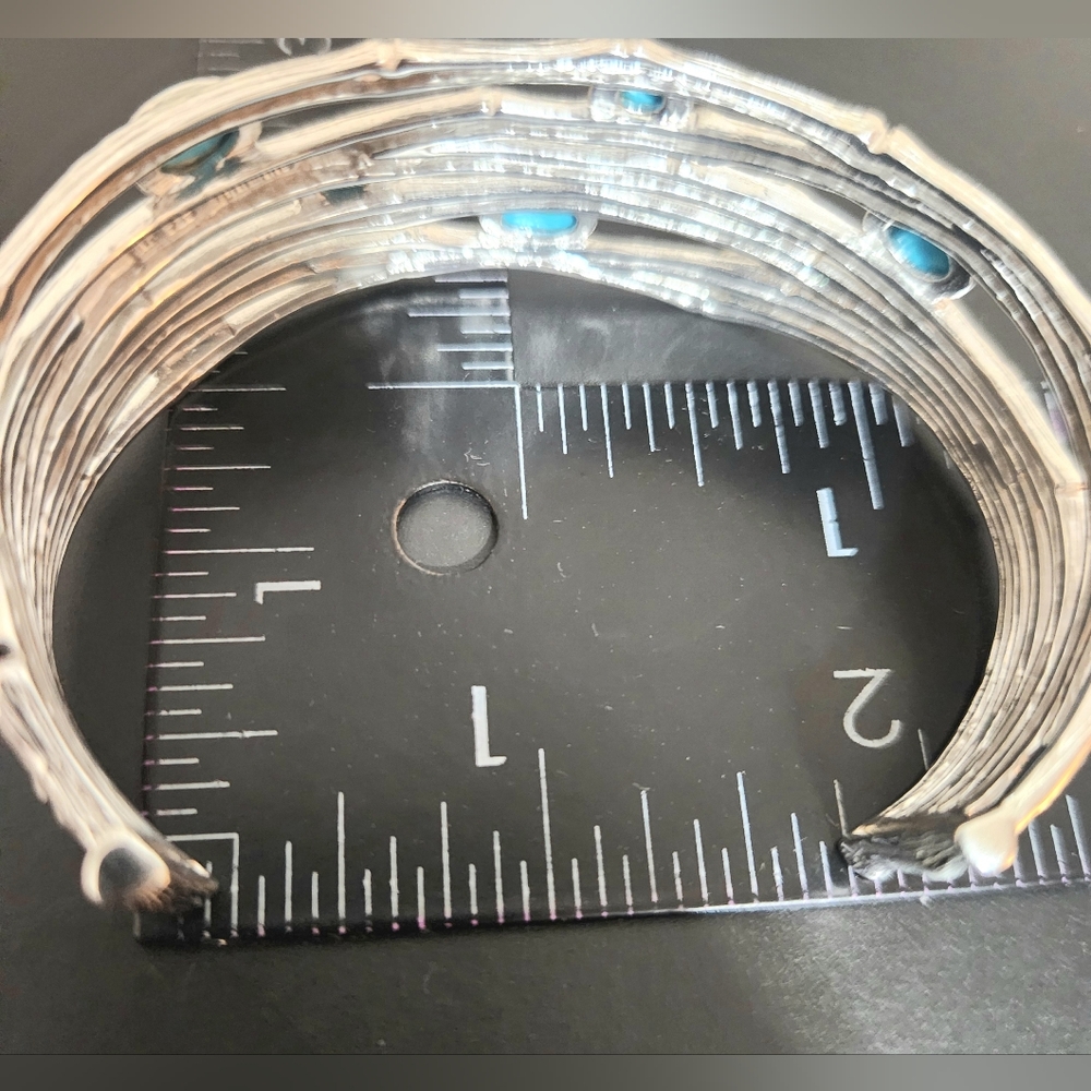 Sterling Silver‎ and turqoise cuff - Picture 3 of 6